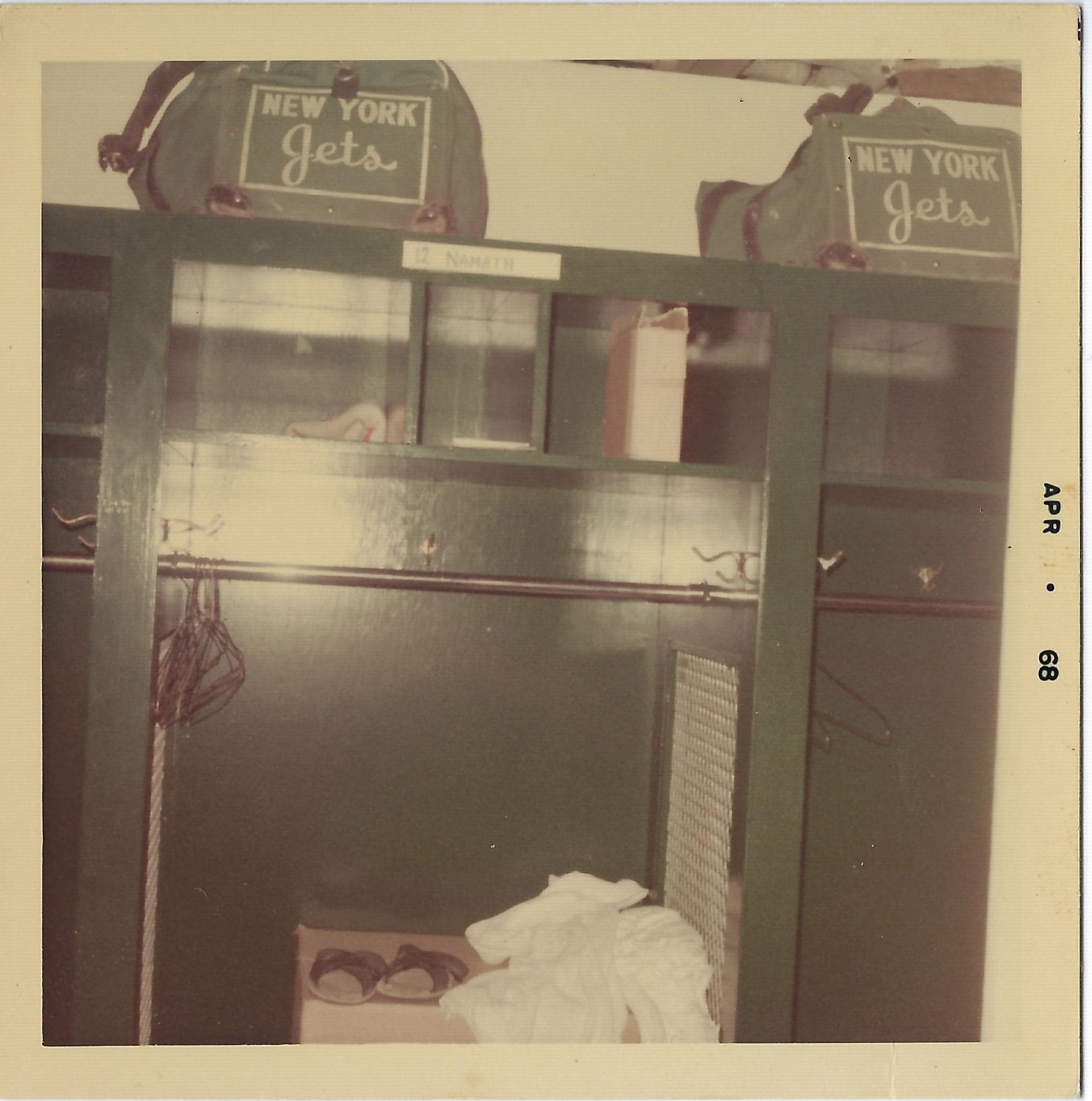Joe Namath in the locker room